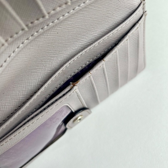 Kate Spade Grey Gold Crossgrain Leather Wallet - Picture 11 of 13